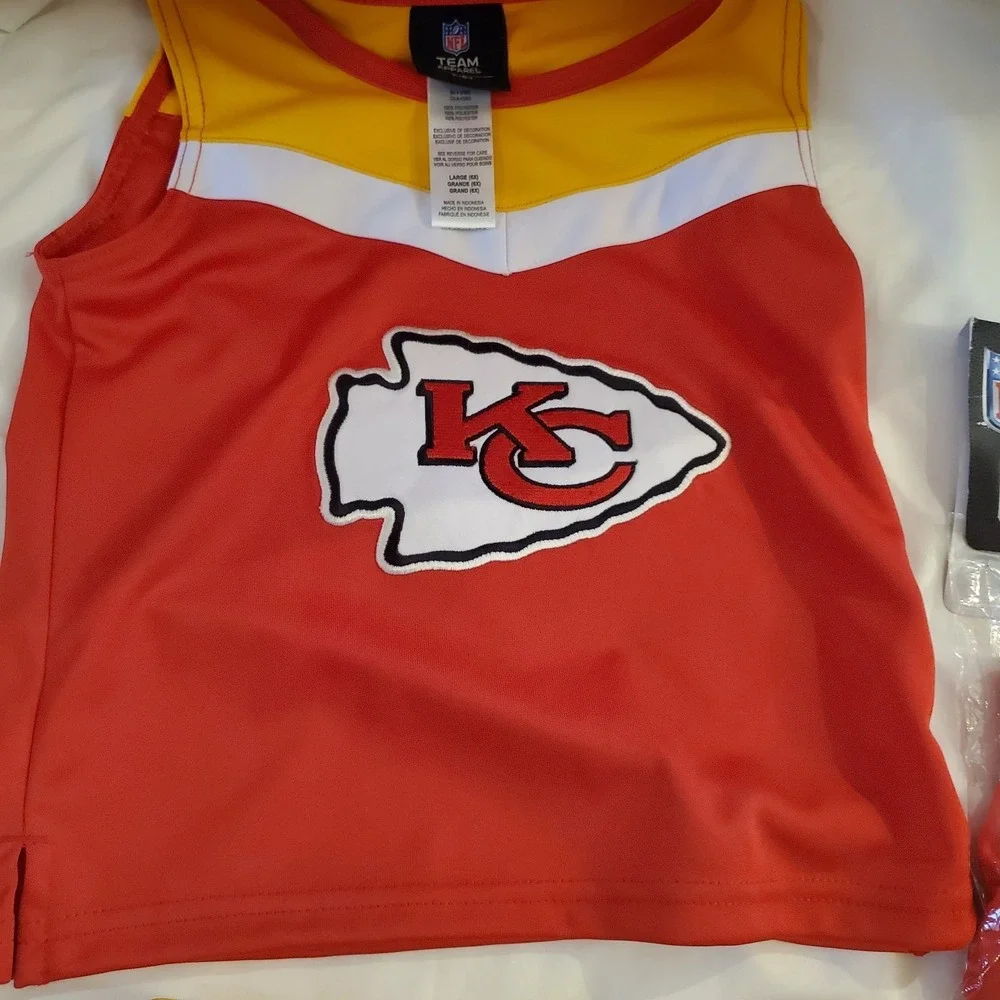 NWT‎ 3 Piece Kansas City Chiefs Cheerleader Outfit, Youth Size 6x